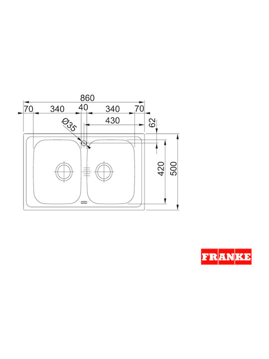 Νεροχύτης FRANKE Spark SKX 620 INOX