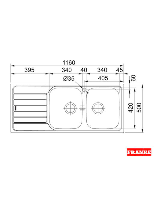 Νεροχύτης FRANKE Spark SKX 621 INOX