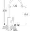 Franke Uniflow Mini Ψηλή Μπαταρία Κουζίνας Πάγκου CHROME