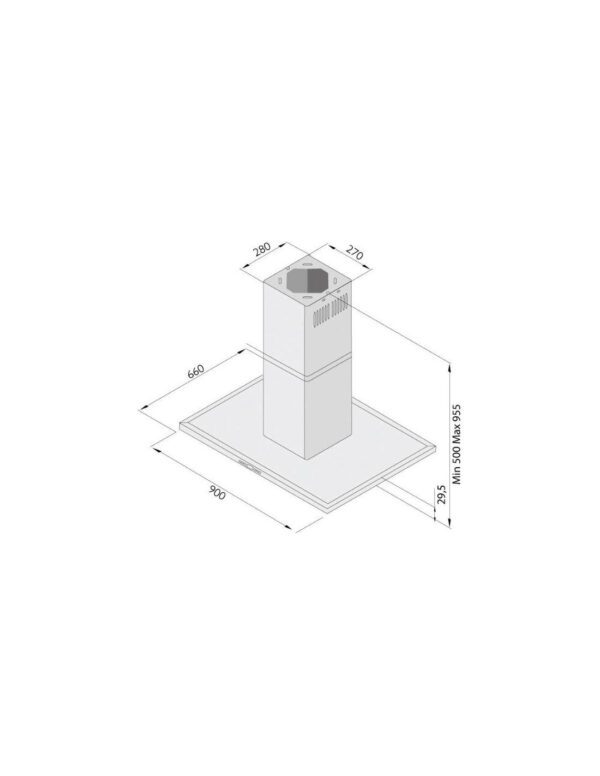 DAVOLINE SLIM ISLAND INOX & BL GLASS..